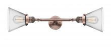  208L-AC-G42 - Cone - 2 Light - 8 inch - Antique Copper - Bath Vanity Light