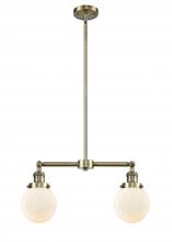  209-AB-G201-6 - Beacon - 2 Light - 23 inch - Antique Brass - Stem Hung - Island Light