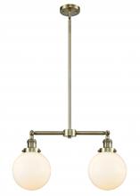  209-AB-G201-8 - Beacon - 2 Light - 25 inch - Antique Brass - Stem Hung - Island Light