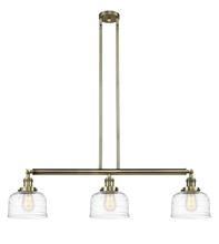  213-AB-G713 - Bell - 3 Light - 41 inch - Antique Brass - Stem Hung - Island Light