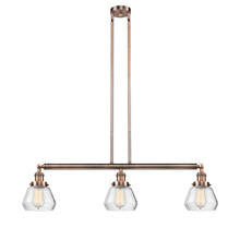  213-AC-G172 - Fulton - 3 Light - 39 inch - Antique Copper - Stem Hung - Island Light