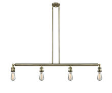  214-AB - Bare Bulb - 4 Light - 48 inch - Antique Brass - Stem Hung - Island Light