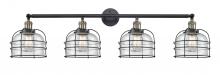 Innovations Lighting 215-BAB-G74-CE - Bell Cage - 4 Light - 44 inch - Black Antique Brass - Bath Vanity Light