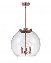 Innovations Lighting 221-3S-AC-G122-16 - Athens - 3 Light - 16 inch - Antique Copper - Cord hung - Pendant