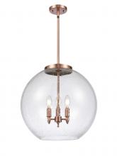 Innovations Lighting 221-3S-AC-G124-18 - Athens - 3 Light - 18 inch - Antique Copper - Cord hung - Pendant