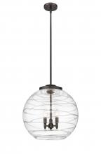 Innovations Lighting 221-3S-OB-G1213-18 - Athens Deco Swirl - 3 Light - 18 inch - Oil Rubbed Bronze - Cord hung - Pendant