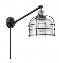 Innovations Lighting 237-BAB-G74-CE - Bell Cage - 1 Light - 8 inch - Black Antique Brass - Swing Arm