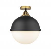  288-1C-BAB-HFS-121-BK - Hampden - 1 Light - 13 inch - Black Antique Brass - Semi-Flush Mount