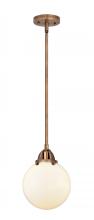  288-1S-AC-G201-8 - Beacon - 1 Light - 8 inch - Antique Copper - Cord hung - Mini Pendant