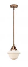  288-1S-AC-G531-LED - Oxford - 1 Light - 8 inch - Antique Copper - Cord hung - Mini Pendant