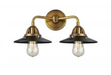  288-2W-BB-M6-BK - Railroad - 2 Light - 16 inch - Brushed Brass - Bath Vanity Light