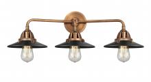  288-3W-AC-M6-BK - Railroad - 3 Light - 26 inch - Antique Copper - Bath Vanity Light