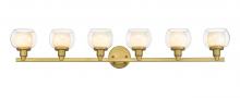 Innovations Lighting 330-6W-SG-CLW - Cairo - 6 Light - 45 inch - Satin Gold - Bath Vanity Light