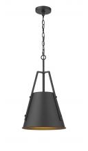  382-1S-BK-M382-12-BK - Luxor - 1 Light - 12 inch - Matte Black - Chain Hung - Mini Pendant