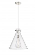  410-1PL-PN-G411-16CL - Newton Cone - 1 Light - 16 inch - Polished Nickel - Cord hung - Pendant