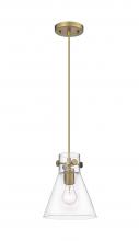  410-1PS-BB-G411-8CL - Newton Cone - 1 Light - 8 inch - Brushed Brass - Cord hung - Pendant