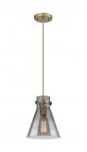  410-1PS-BB-G411-8SM - Newton Cone - 1 Light - 8 inch - Brushed Brass - Cord hung - Pendant