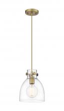 Innovations Lighting 410-1PS-BB-G412-8CL - Newton Bell - 1 Light - 8 inch - Brushed Brass - Cord hung - Pendant