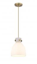 Innovations Lighting 410-1PS-BB-G412-8WH - Newton Bell - 1 Light - 8 inch - Brushed Brass - Cord hung - Pendant
