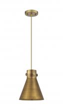  410-1PS-BB-M411-8BB - Newton Cone - 1 Light - 8 inch - Brushed Brass - Cord hung - Pendant