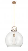  410-1SL-BB-G410-18CL - Newton Sphere - 1 Light - 18 inch - Brushed Brass - Pendant