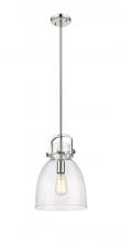  410-1SM-PN-G412-10CL - Newton Bell - 1 Light - 10 inch - Polished Nickel - Mini Pendant