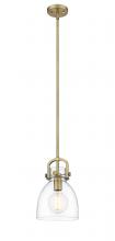 Innovations Lighting 410-1SS-BB-G412-8CL - Newton Bell - 1 Light - 8 inch - Brushed Brass - Multi Pendant