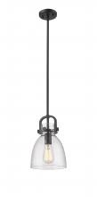  410-1SS-BK-G412-8SDY - Newton Bell - 1 Light - 8 inch - Matte Black - Mini Pendant