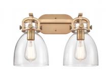 Innovations Lighting 410-2W-BB-G412-7CL - Newton Bell - 2 Light - 17 inch - Brushed Brass - Bath Vanity Light