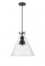  410-3PL-BK-G411-16CL - Newton Cone - 3 Light - 16 inch - Matte Black - Cord hung - Pendant