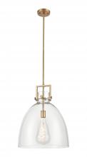  411-1SL-BB-G412-16CL - Newton Bell - 1 Light - 16 inch - Brushed Brass - Pendant