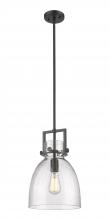  411-1SM-BK-G412-10SDY - Newton Bell - 1 Light - 10 inch - Matte Black - Mini Pendant