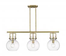  411-3I-BB-G410-10CL - Newton Sphere - 3 Light - 42 inch - Brushed Brass - Island Light