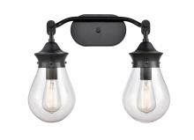  414-2W-BK-6CL-LED - Genesis - 2 Light - 18 inch - Matte Black - Bath Vanity Light