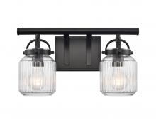  416-2W-BK-G416-6CL - Latreille - 2 Light - 16 inch - Matte Black - Bath Vanity Light