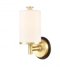  418-1W-BSB-W - Marlowe - 1 Light - 5 inch - Black Satin Brass - Bath Vanity Light