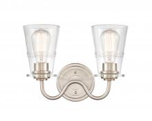  421-2W-SN-CL-LED - Scarlett - 2 Light - 14 inch - Satin Nickel - Bath Vanity Light