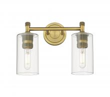  434-2W-BB-G434-7CL - Crown Point - 2 Light - 14 inch - Brushed Brass - Bath Vanity Light