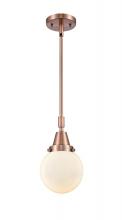 Innovations Lighting 447-1S-AC-G201-6 - Beacon - 1 Light - 6 inch - Antique Copper - Mini Pendant