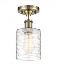  516-1C-AB-G1113 - Cobbleskill - 1 Light - 5 inch - Antique Brass - Semi-Flush Mount