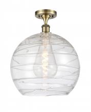  516-1C-AB-G1213-14 - Athens Deco Swirl - 1 Light - 14 inch - Antique Brass - Semi-Flush Mount