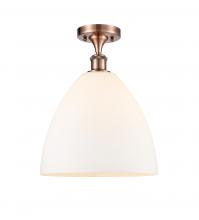  516-1C-AC-GBD-121 - Bristol - 1 Light - 12 inch - Antique Copper - Semi-Flush Mount