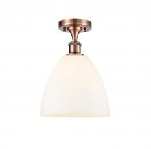  516-1C-AC-GBD-91 - Bristol - 1 Light - 9 inch - Antique Copper - Semi-Flush Mount