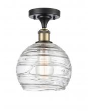 Innovations Lighting 516-1C-BAB-G1213-8 - Athens Deco Swirl - 1 Light - 8 inch - Black Antique Brass - Semi-Flush Mount