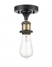  516-1C-BAB - Bare Bulb - 1 Light - 5 inch - Black Antique Brass - Semi-Flush Mount