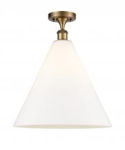  516-1C-BB-GBC-161 - Berkshire - 1 Light - 16 inch - Brushed Brass - Semi-Flush Mount