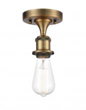  516-1C-BB - Bare Bulb - 1 Light - 5 inch - Brushed Brass - Semi-Flush Mount