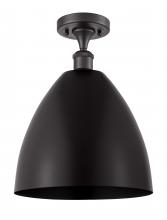  516-1C-BK-MBD-12-BK - Bristol - 1 Light - 12 inch - Matte Black - Semi-Flush Mount