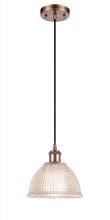  516-1P-AC-G422-LED - Arietta - 1 Light - 8 inch - Antique Copper - Cord hung - Mini Pendant