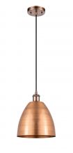Innovations Lighting 516-1P-AC-MBD-9-AC - Bristol - 1 Light - 9 inch - Antique Copper - Cord hung - Mini Pendant